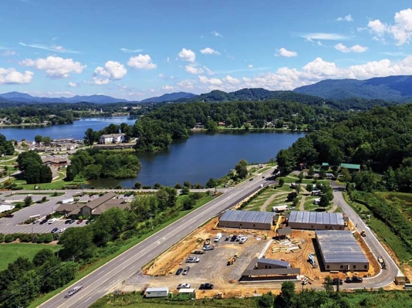 Shining Rock’s plans to leave its current location off Dellwood Road, shown here under construction in 2016, have been suspended.  A Shot Above photo