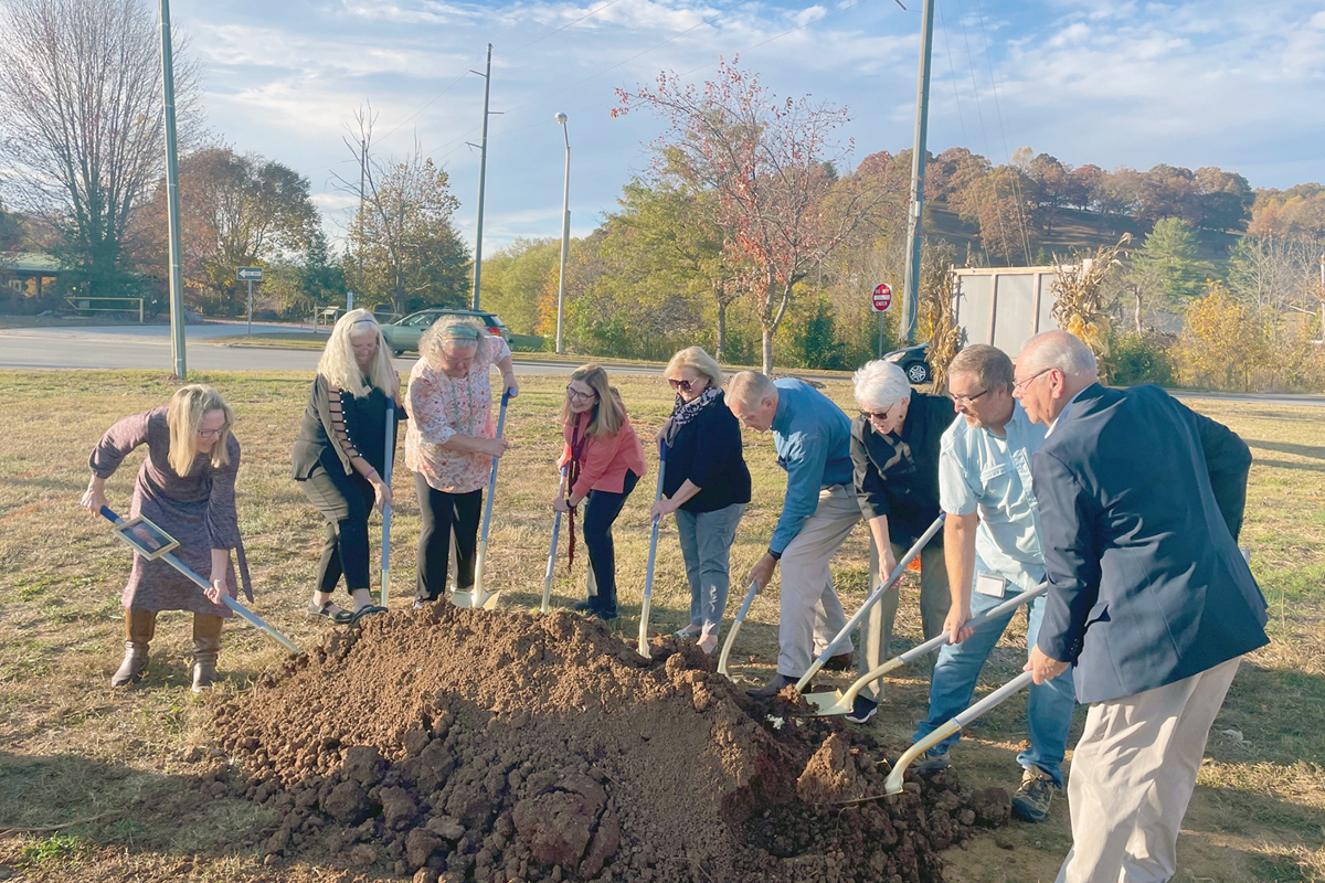 The FHAMC/WHT Leadership Team and Town of Franklin representatives, held a groundbreaking event on Oct. 27 to officially mark the beginning of installation work at the sculpture site located near the bridges on Franklin’s East Main Street. Donated photo