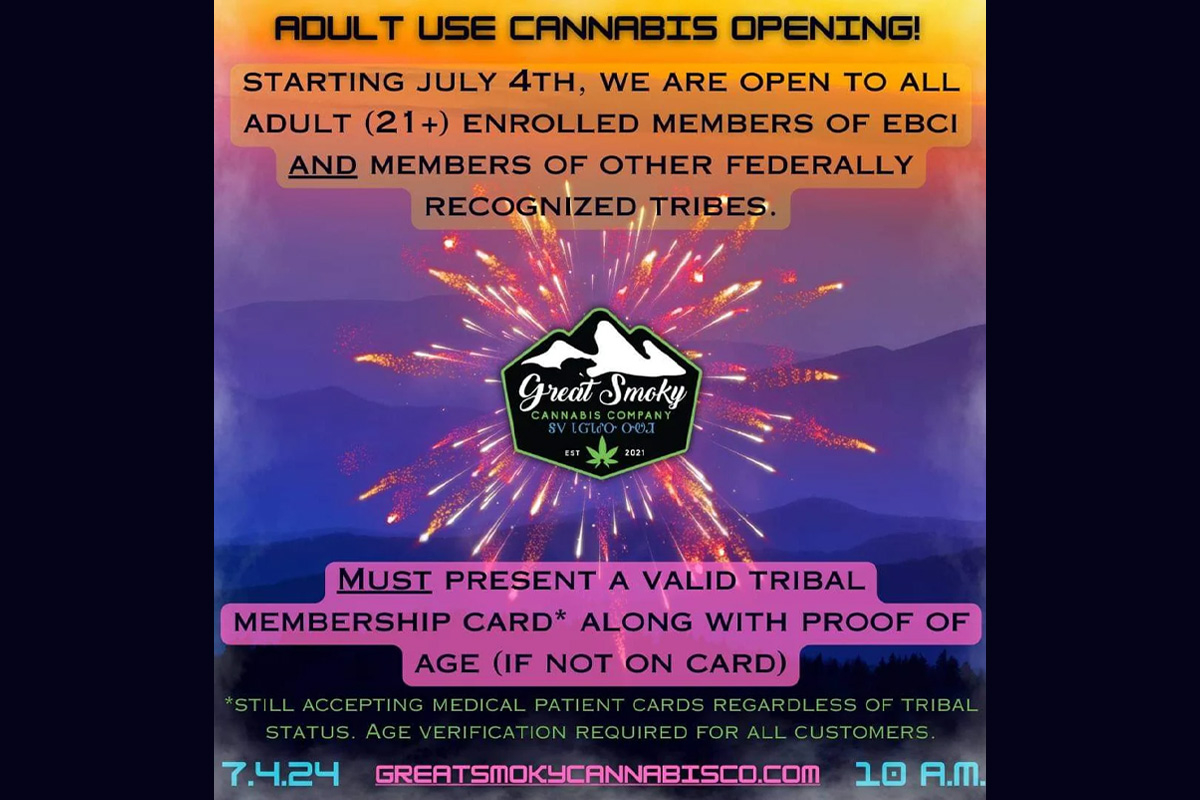 While cannabis will be available to tribal members, it’s still not known when non-enrolled adults will be able to purchase it. Great Smokies Cannabis Company photo