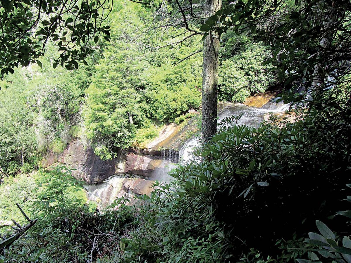 Highlands Falls is visible from the Kelsey Trail. Highlands Plateau Greenway photo