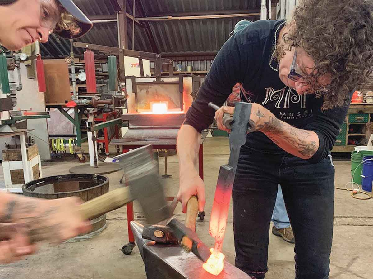 Rachel David, of Red Metal, is a blacksmith, sculptor, designer and maker. 