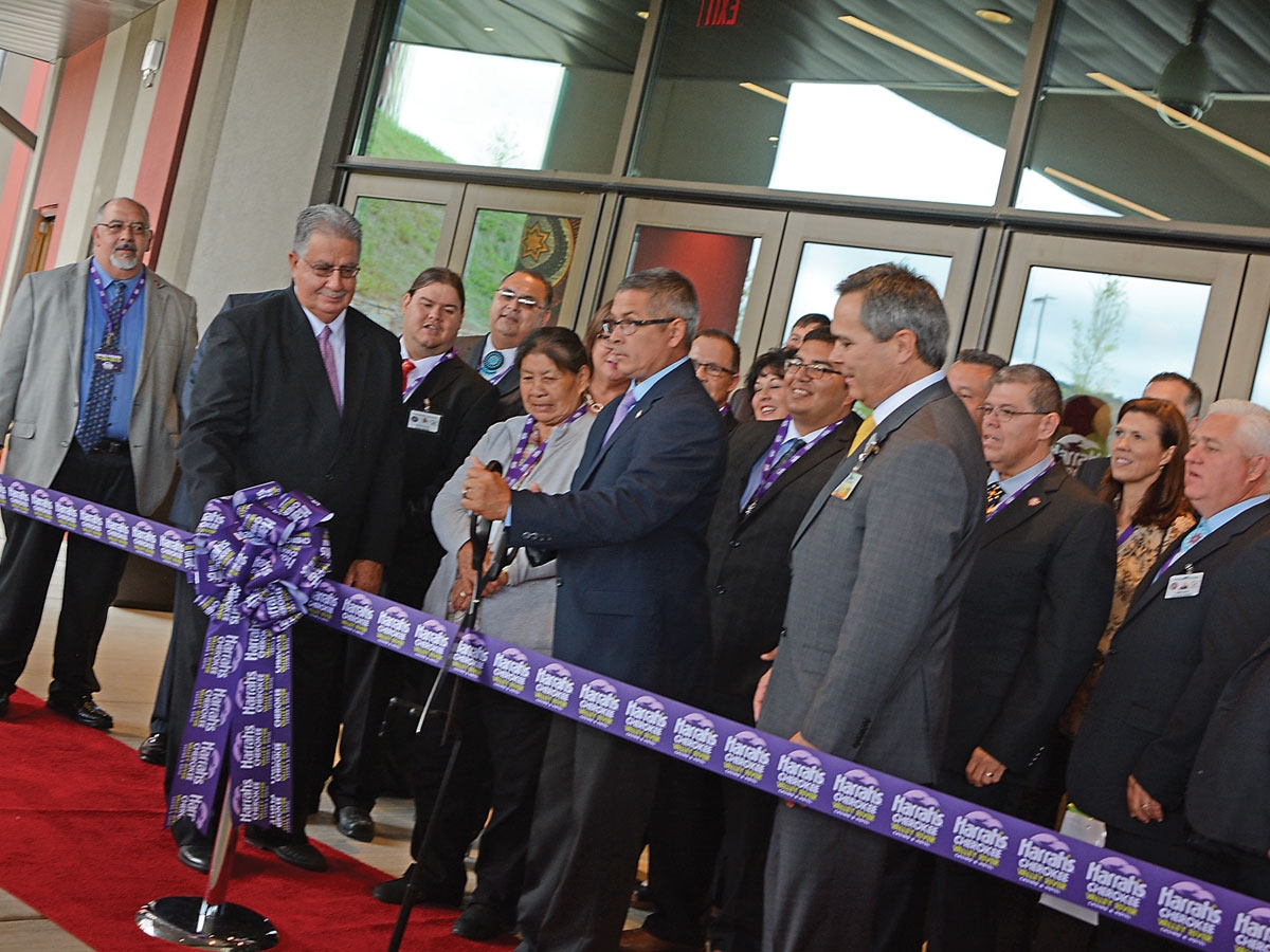 Tribal officials cut the ribbon for the Valley River Casino and Hotel on its opening day in 2015. Holly Kays photo
