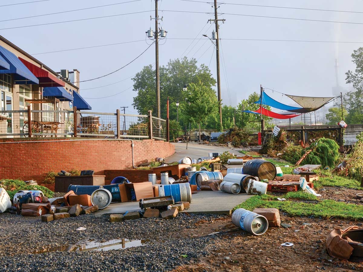 BearWaters Brewing, located beside the Pigeon River in Canton, was decimated by flooding in August but has since reopened. Cory Vaillancourt photo