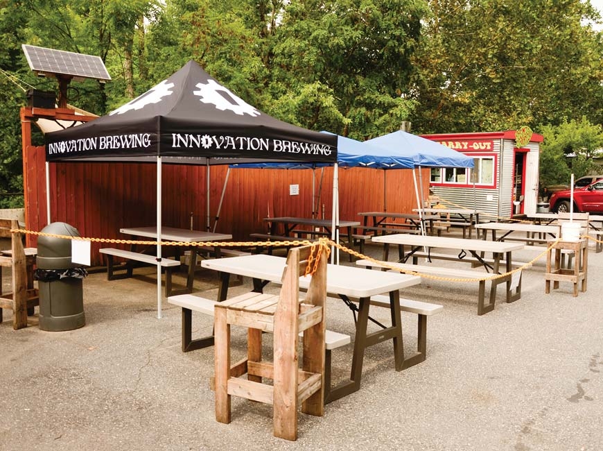 Innovation Brewing has turned its onsite parking into an expanded outdoor seating area. Holly Kays photo
