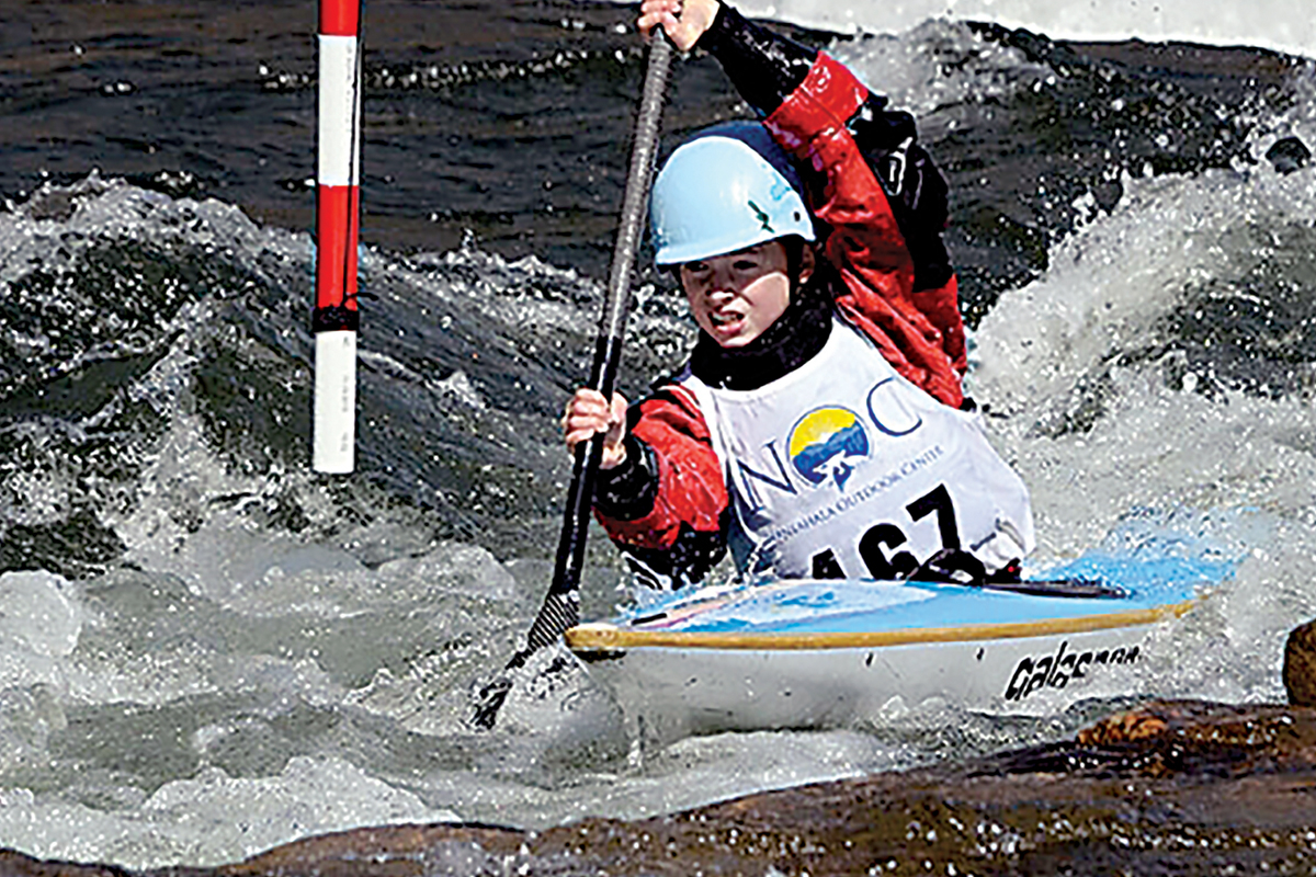 A paddler navigates choppy water  during a previous Glacier Breaker event. NOC photo