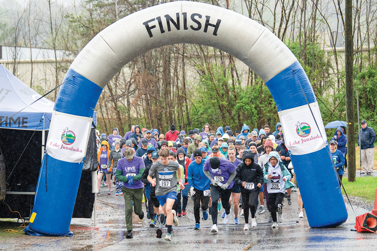 Runners faced cool, wet weather for last year’s Friends of the Lake 5K, which was held in April. This year’s race will be held Labor Day weekend. Donated photo