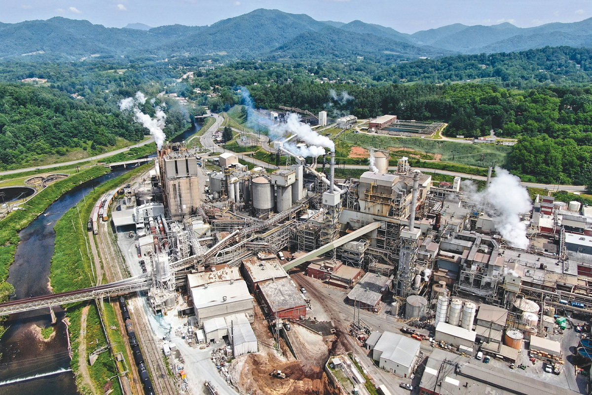 The paper mill at the heart of Canton stopped producing paper in May. A Shot Above photo