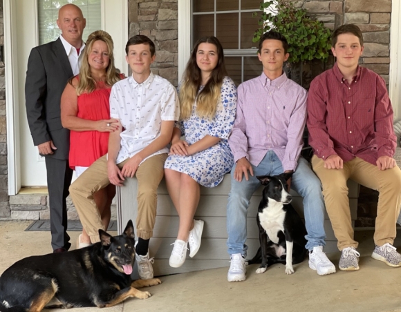 Rod Honeycutt, left, poses with his family. 