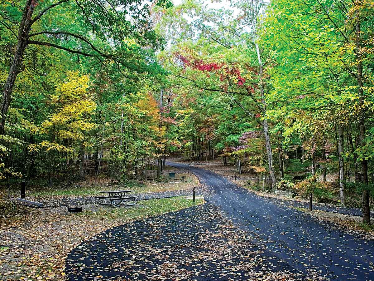 The freshly rehabilitated campground stands ready for visitors. NPS photo