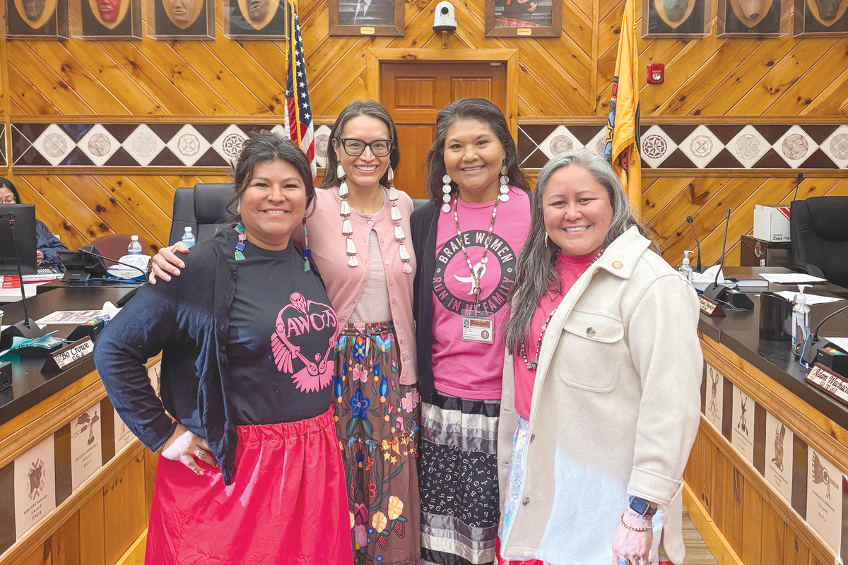 Left to right: Lavita Hill, Shannon Swimmer, Venita Wolfe and Shennelle Feather were recently elected to tribal council.