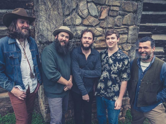 Ol’ Dirty Bathtub is (from left) Brad Boulet (mandolin), Neil Lippard (guitar), Jerad Davis (guitar), Carter Giegerich (dobro) and Adam Bigelow (standup bass). Brindley Faile photo