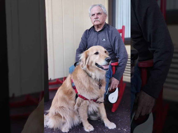 Frank and his beloved dog, Madison. (photo: Garret K. Woodward)