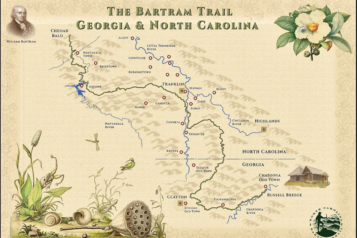 Naturalist William Bartram traveled extensively throughout North Georgia and Western North Carolina. Blue Ridge Bartram Trail Conservancy photo