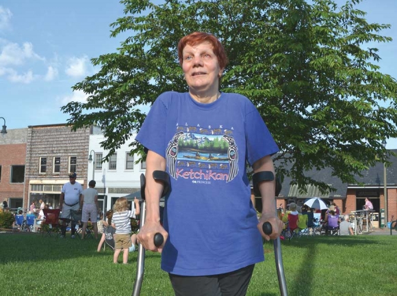 Kathleen Wood attended a Medicaid expansion rally in Waynesville on the evening of June 28. Cory Vaillancourt photo