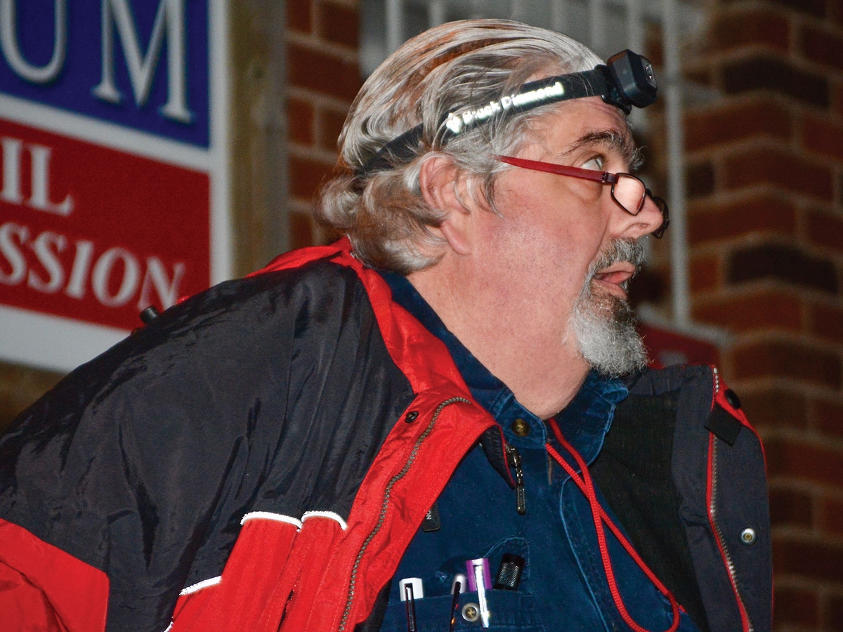 John deVille speaks outside Franklin’s old jailhouse. Cory Vaillancourt photo