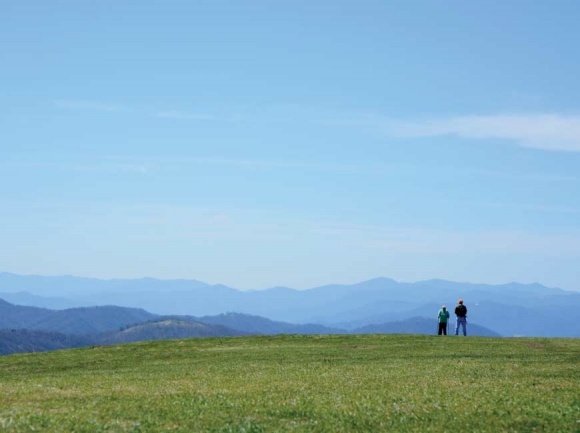 Hikers enjoy the view from Max Patch along the Appalachian Trail. Holly Kays photos