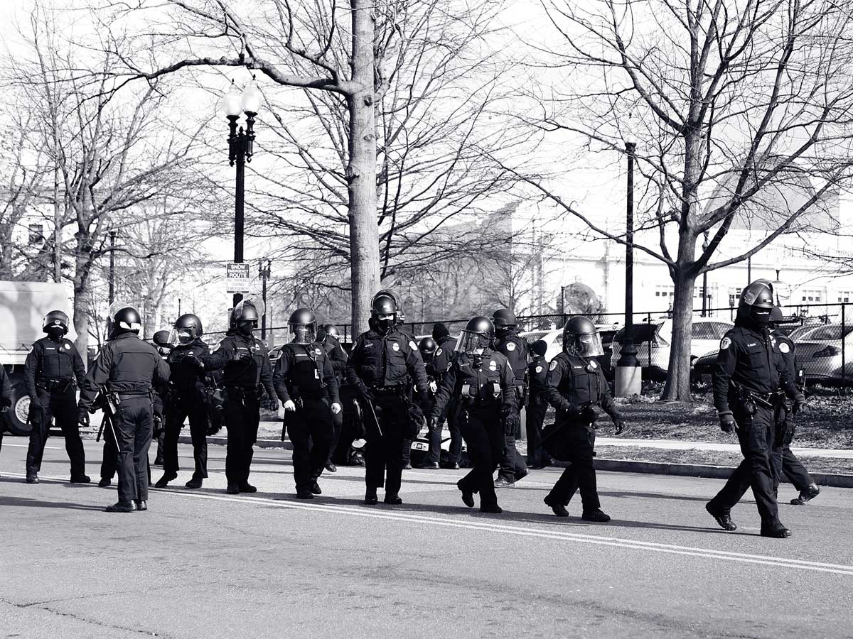 Law enforcement patrols Washington, D.C. on Inauguration Day. Jeffrey Delannoy/SMN photo