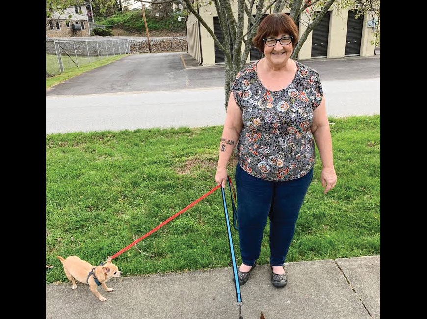 Virginia Wall of Waynesville walks her two dogs around the greenway. Donated photo