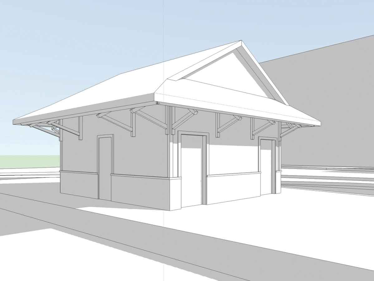 The Sylva Board of Commissioners has seen preliminary plans for a bathroom at the old railroad depot. Donated photo