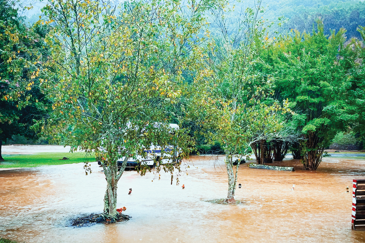 Haywood Public Transit vans drove through flooded roads to get to Autumn Care. 