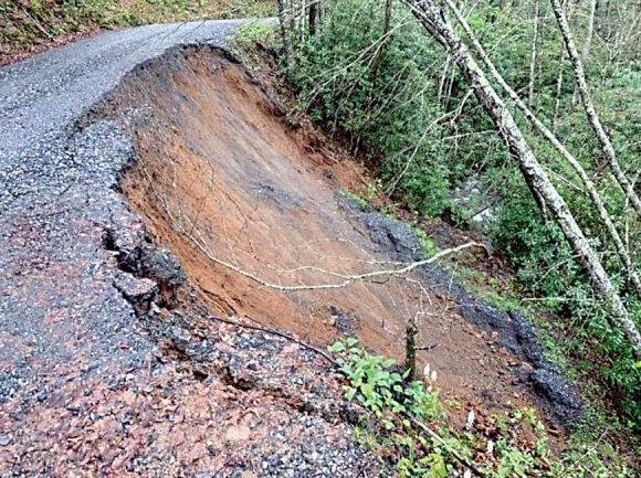The landslide has resulted in closure of the Wayehutta OHV Trail System. Donated photo