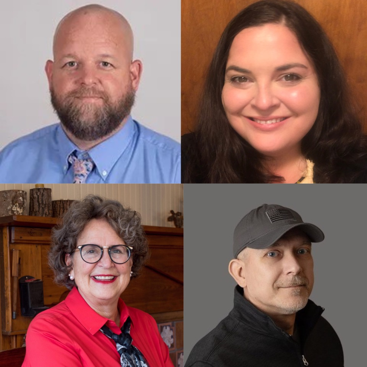 Clockwise from upper left: Wes Jamison, Rainy Brake, Clint Irons and Gayle Woody.