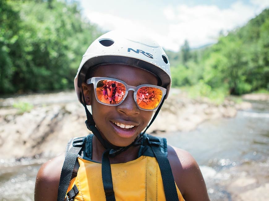 A camper enjoys a summer 2018 session at Camp Grier in Old Fort. Bren Photography