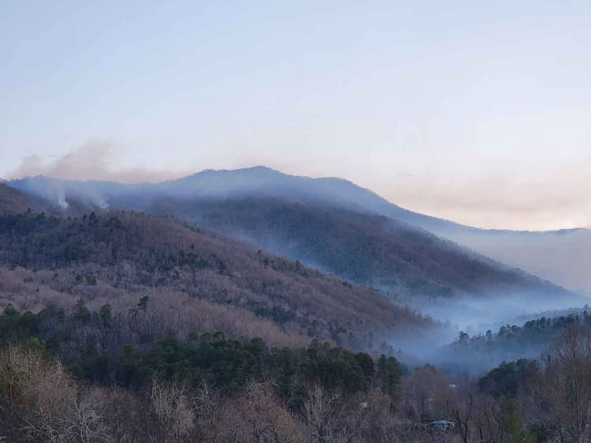 The Thomas Divide Complex Fire now covers 950 acres. NPS photo