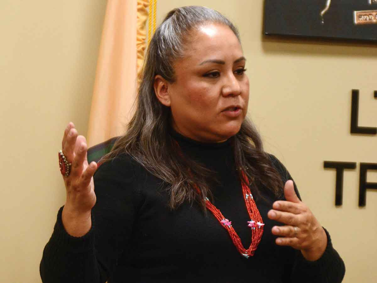 Tyesha Wood, program director for the AMBER Alert in Indian Country Initiative, speaks to the unique challenges facing tribal law enforcement. Holly Kays photo