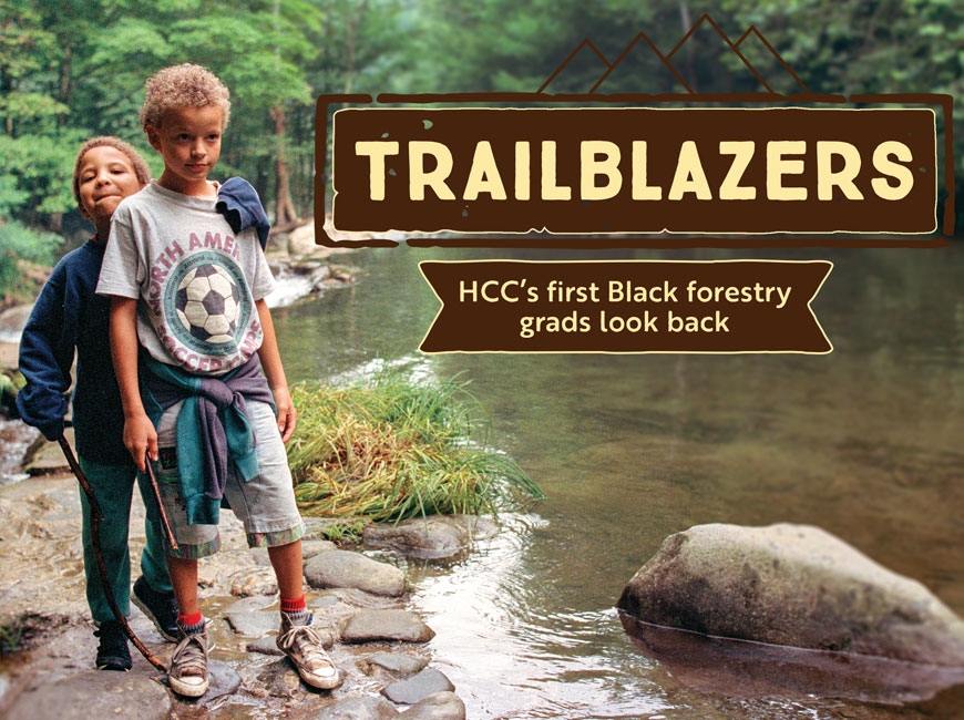 In a late 1980s photo, Ron Davis&#039; nephew William Davis IV and his younger brother Max Davis explore Jakes Creek during a family visit to the Mebane family&#039;s Elkmont cabin. Donated photo