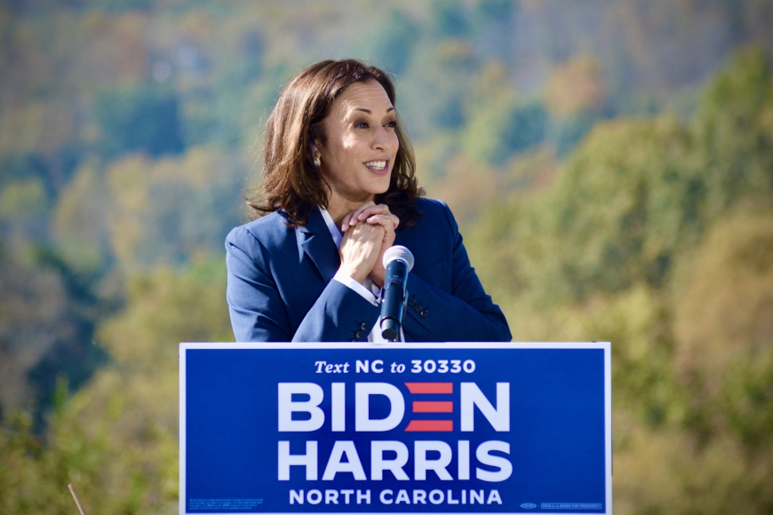 Sen. Kamala Harris speaks in Asheville