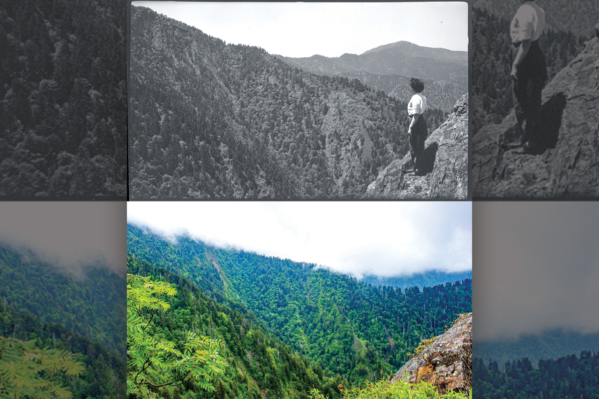 Claire Stovall hiked to Charlies Bunion three times in search of a clear view like the one Dutch Roth captured but still ended up with a cloud obscuring part of the vista.