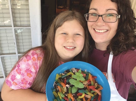 Emily and I show off a freshly made pot of dirt pudding. Holly Kays photo