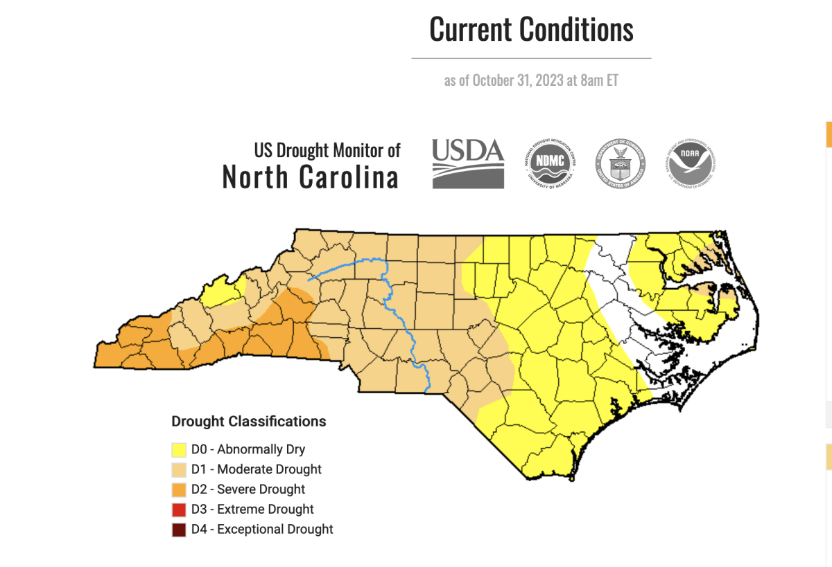 New drought maps are released every Thursday at ncdrought.org. N.C. Drought Management Advisory Council map
