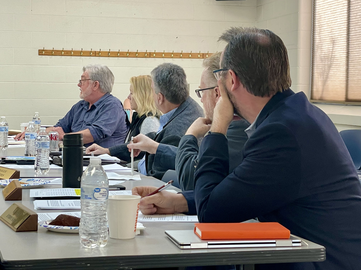 Waynesville's elected officials (left to right) aldermen Chuck Dickson and Julia Freeman, Mayor Gary Caldwell and aldermen Jon Feichter and Anthony Sutton, will change the way they're elected.