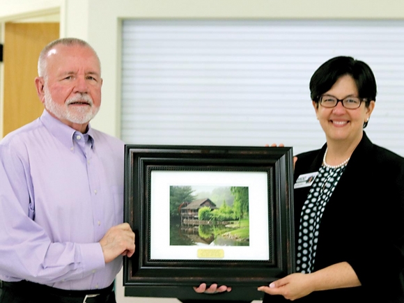 Pictured with Marshall is HCC President Dr. Shelley White. Michelle Harris photo