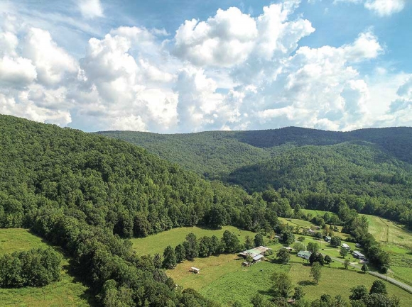 A drone captures an aerial view of Bobs Creek State Natural Area. FCNC photo