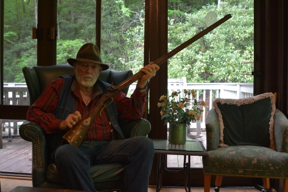 Earl Lanning, known as a maker of historic rifles, is also an accomplished sculptor. 