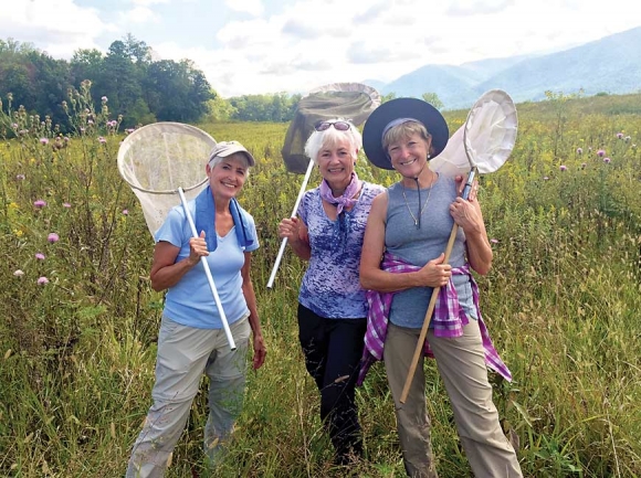 Citizen scientists brandish their nets while helping with monarch butterfly tagging. Donated photo 