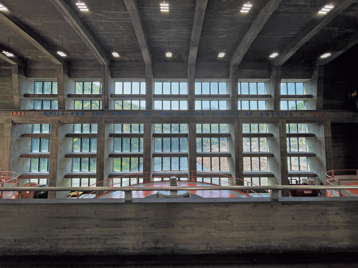 The turbine room features stark words above its massive windows — “Built for the people the United States of America.”  Kyle Perrotti photo