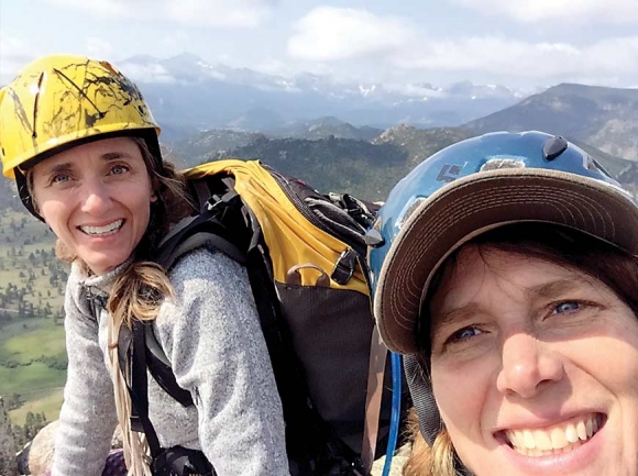 McManus (left) and Miller finish a climb in the mountains near Frisco, Colorado. Donated photo