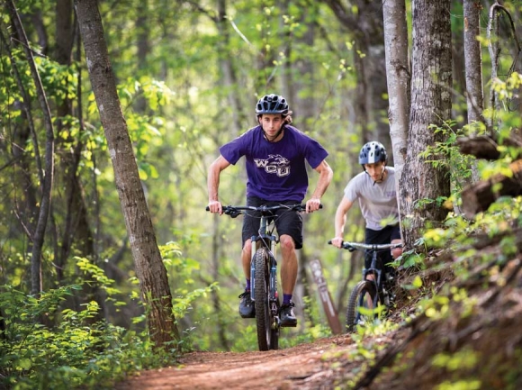 Though they’re hidden from plain view, the trails at WCU are well used by hikers and bikers alike. WCU photo