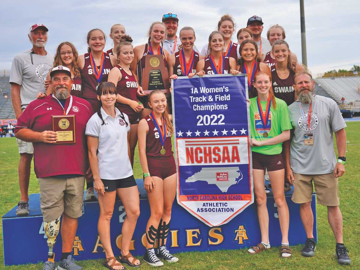 Swain County women’s track and field team wins 1A State Championship. Marsha Hicks photo