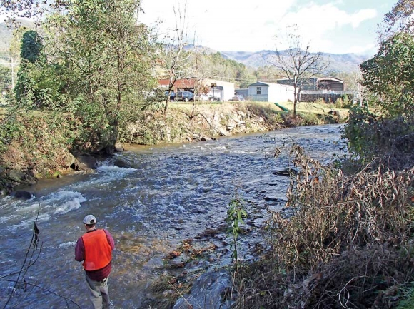 Walsh conducts sampling on Scotts Creek. Equinox photo