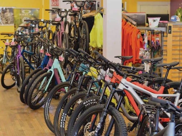 The Motion Makers Bicycle Shop showroom in Sylva.