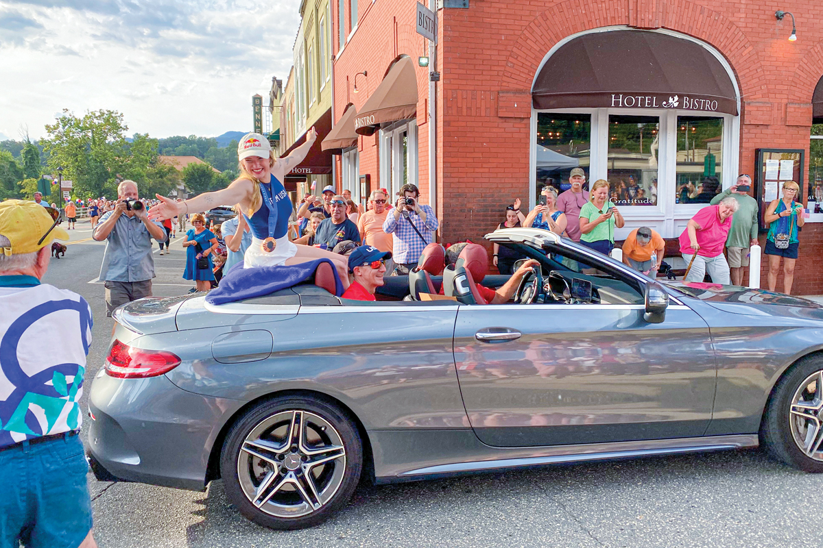 Bryson City welcomes home Swain County Olympic paddler Evy Leibfarth. Hannah McLeod photo