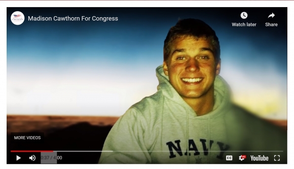 A campaign video says Cawthorn &quot;planned on serving his country in the Navy with a nomination to the U.S. Naval Academy in Annapolis. But all that changed in the spring of 2014 when tragedy struck.&quot;  