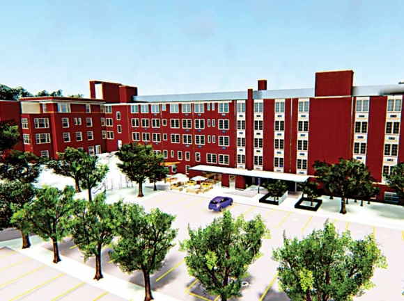 An artist’s rendering of what low-income housing might look like at the old Haywood hospital. Donated photo