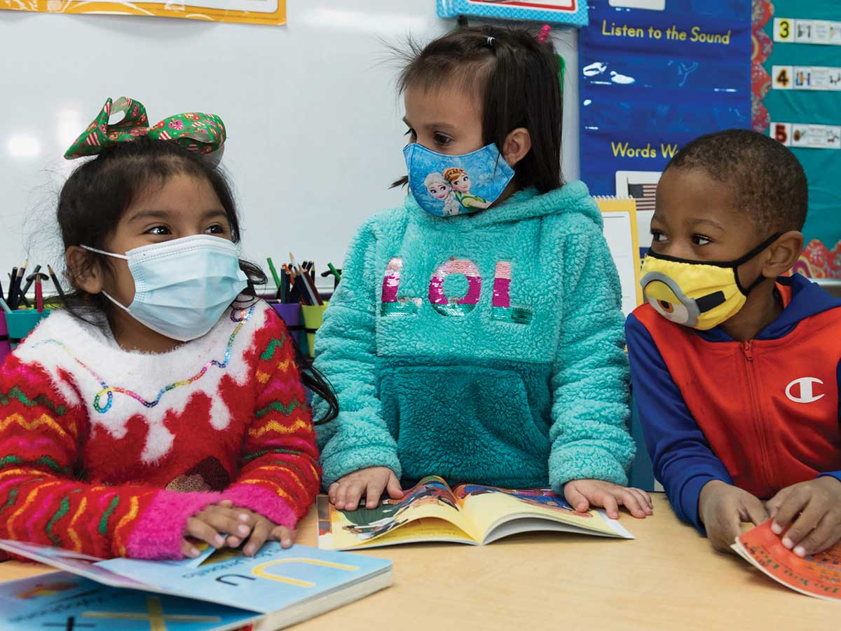 Students in the preschool classroom at Smokey Mountain Elementary School enjoy sharing books with each other. Jackson County Public Schools will soon add new preschool classrooms at Cullowhee Valley, Scotts Creek and Blue Ridge School thanks to a grant from Dogwood Health Trust.