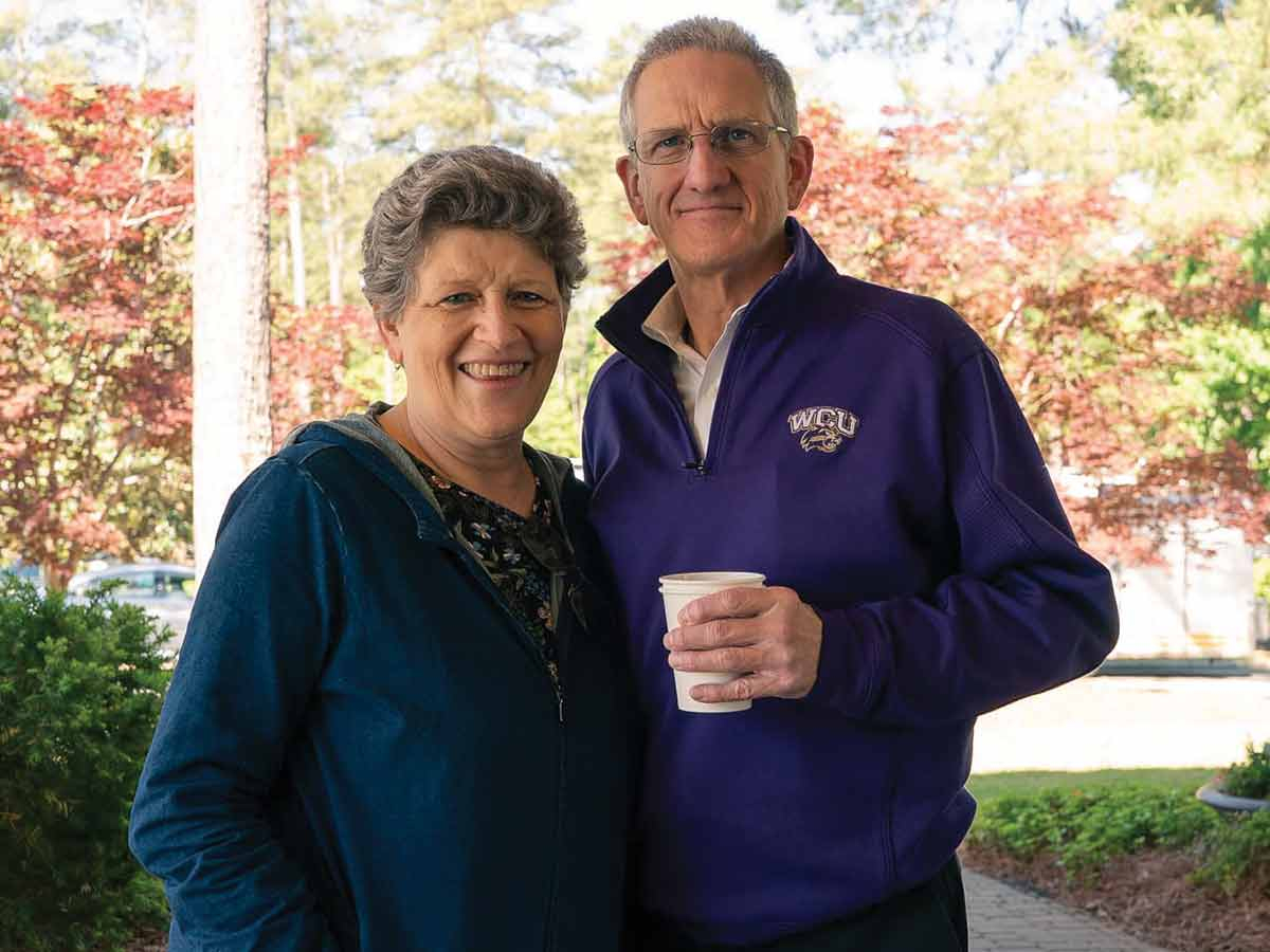 Janice Couch Thompson shares a moment with her brother, Steve Couch.